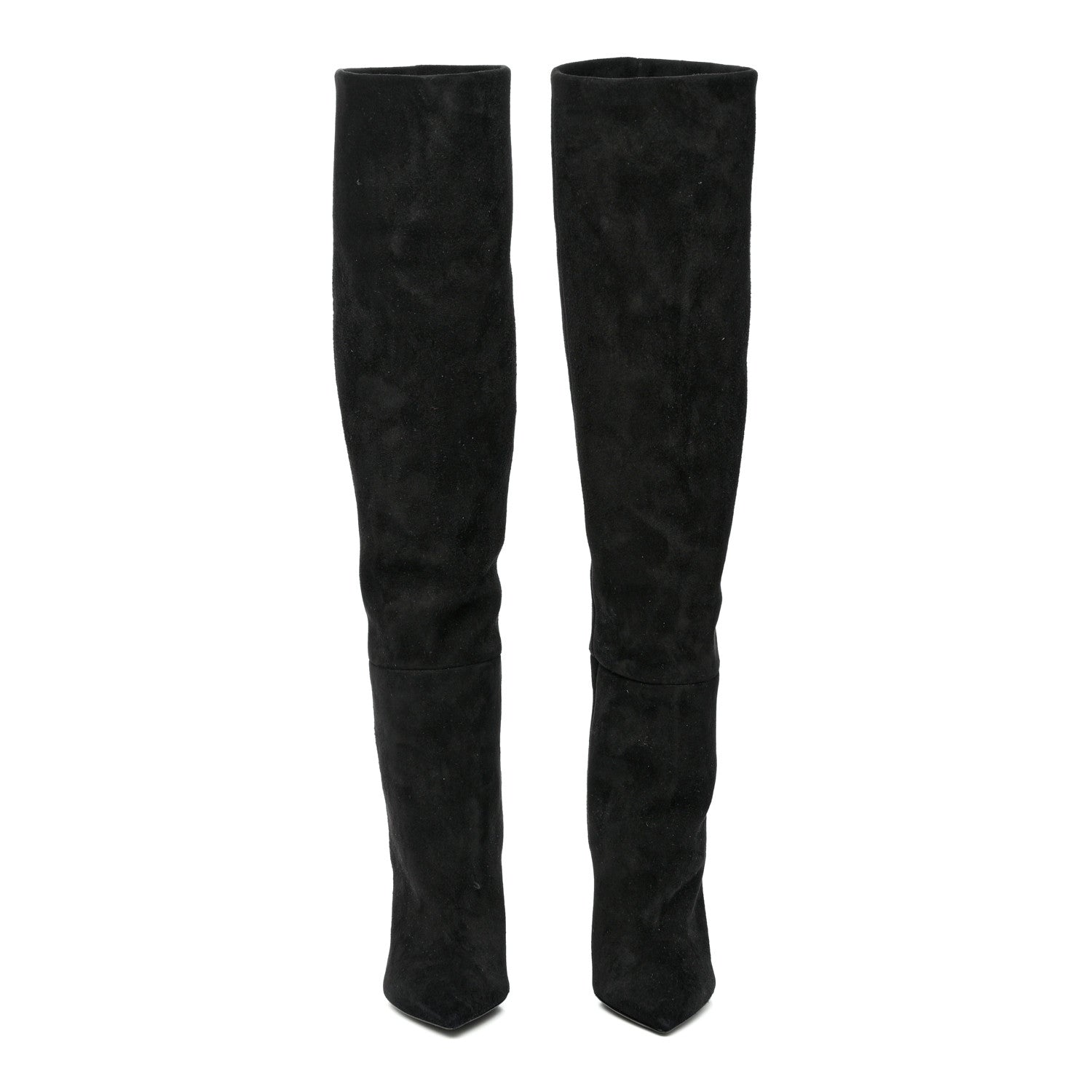 Saint Laurent Suede Niki 105 Thigh High Boots 36.5 Black 2 of 10