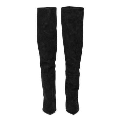 Saint Laurent Suede Niki 105 Thigh High Boots 36.5 Black 2 of 10