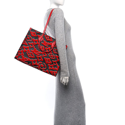 Louis Vuitton X UF Tufted Monogram Onthego GM Black Red 2 of 9