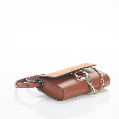 Chloe Suede Calfskin Mini Faye Shoulder Bag Tobacco 4 of 7