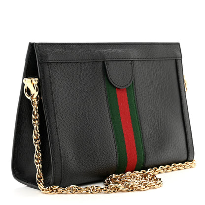 Gucci Calfskin GG Web Small Ophidia Chain Shoulder Bag Black 3 of 10