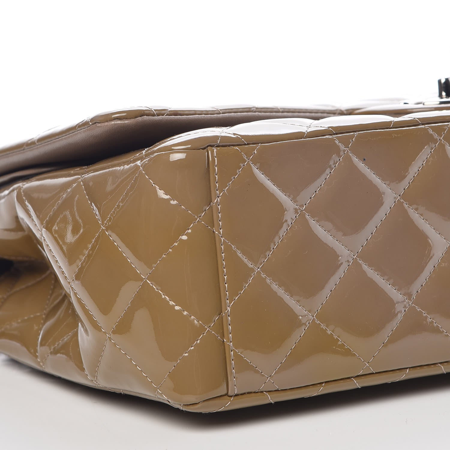 Chanel Patent Calfskin Quilted Maxi Double Flap Grey 8 of 15