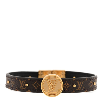 Louis Vuitton Monogram LV Circle Reversible Bracelet 17 Black 1 of 7