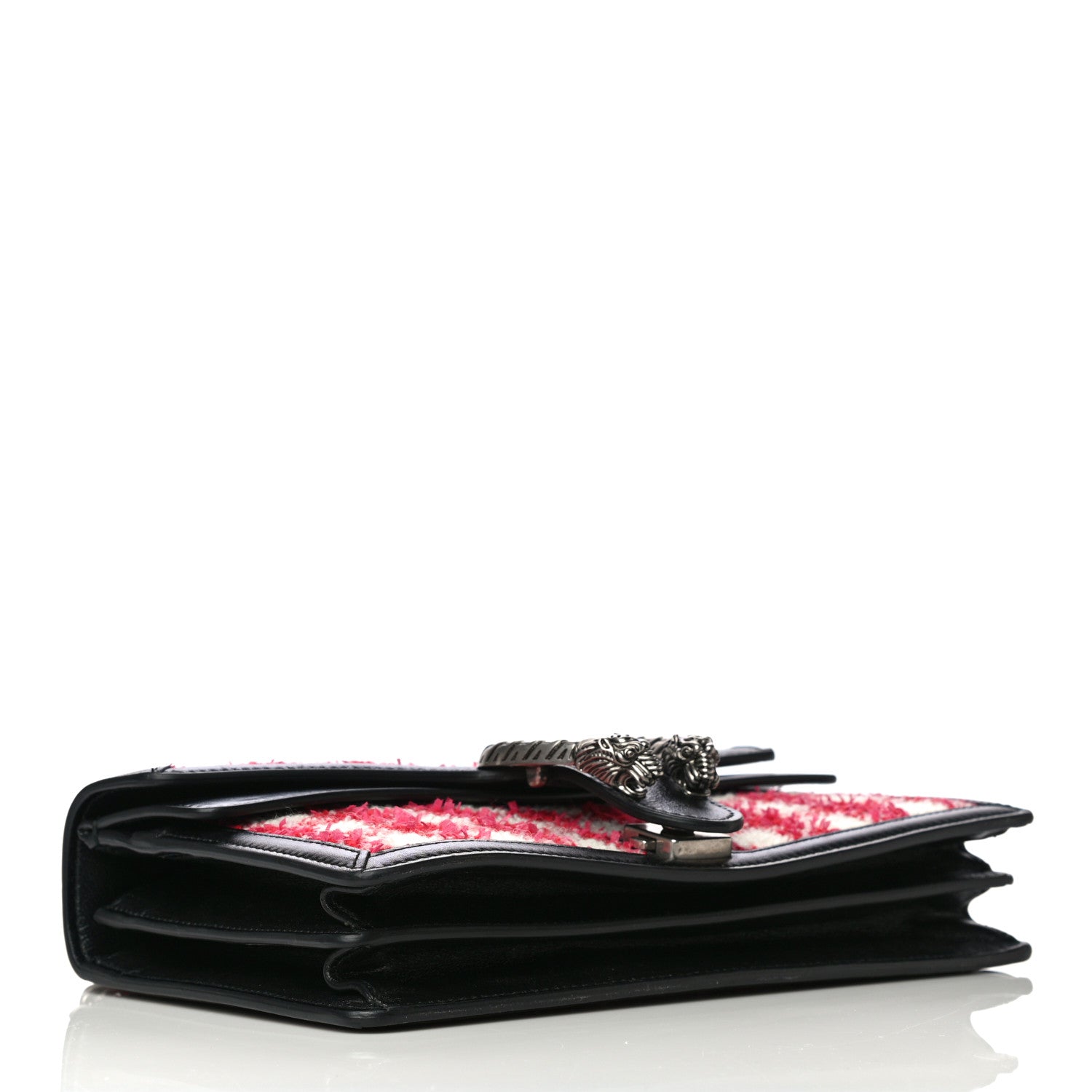 Gucci Tweed Check Small Dionysus Shoulder Bag Black Red 3 of 8