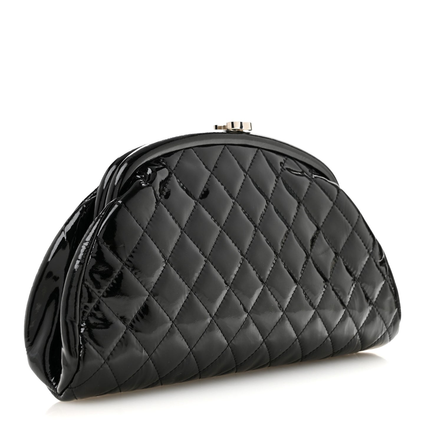 Patent Quilted Timeless Clutch Black