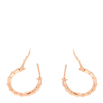 Bulgari 18K Rose Gold Diamond Serpenti Viper Hoop Pave Earrings 3 of 6