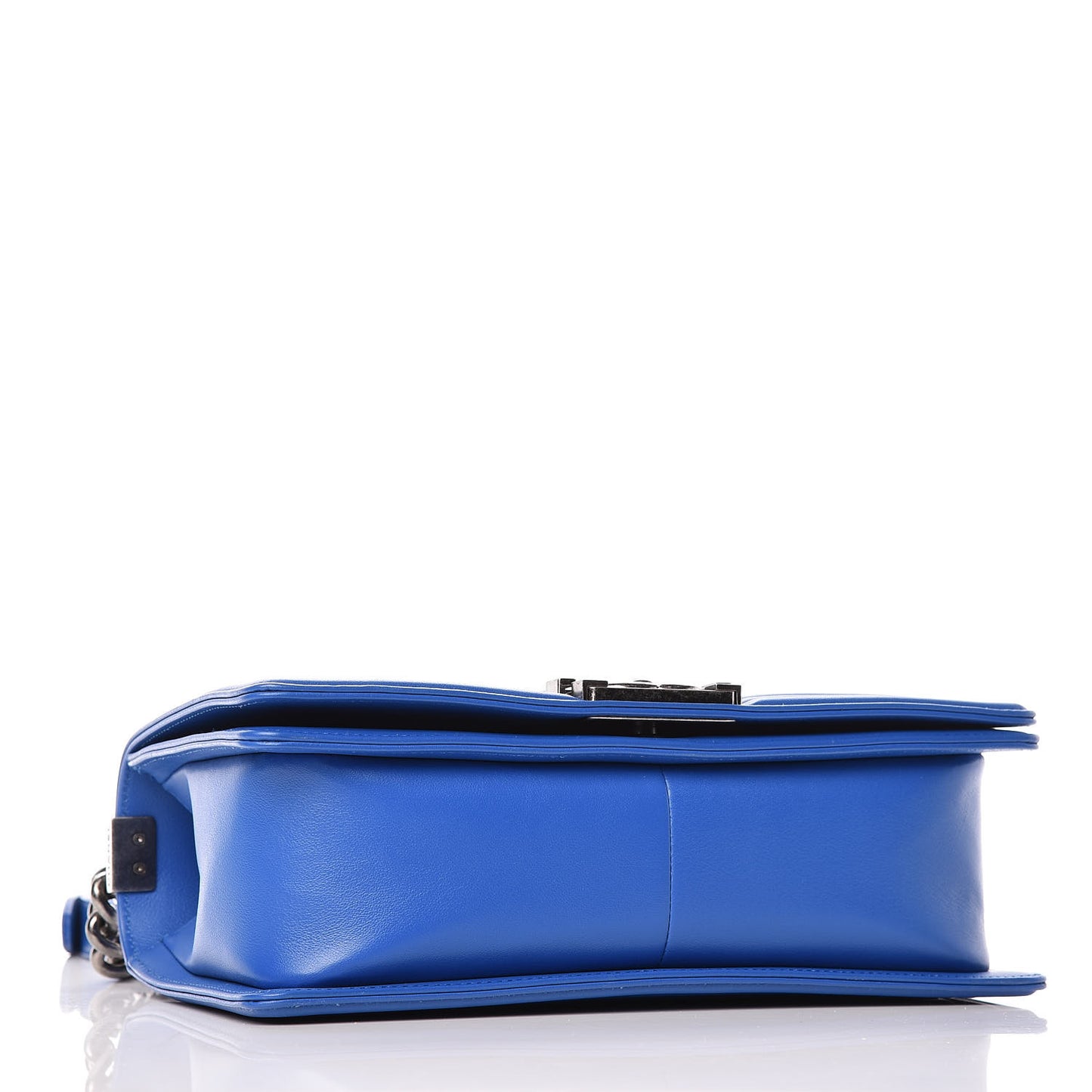 Lambskin Chevron Quilted Medium Boy Flap Blue