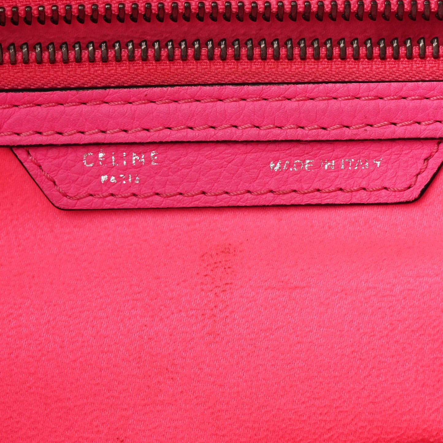 Drummed Calfskin Mini Luggage Fluo Pink