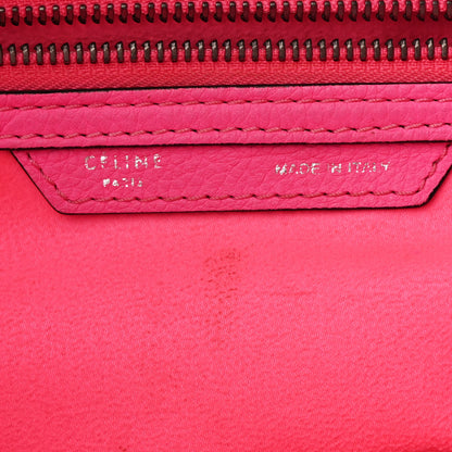 Celine Drummed Calfskin Mini Luggage Fluo Pink 7 of 13