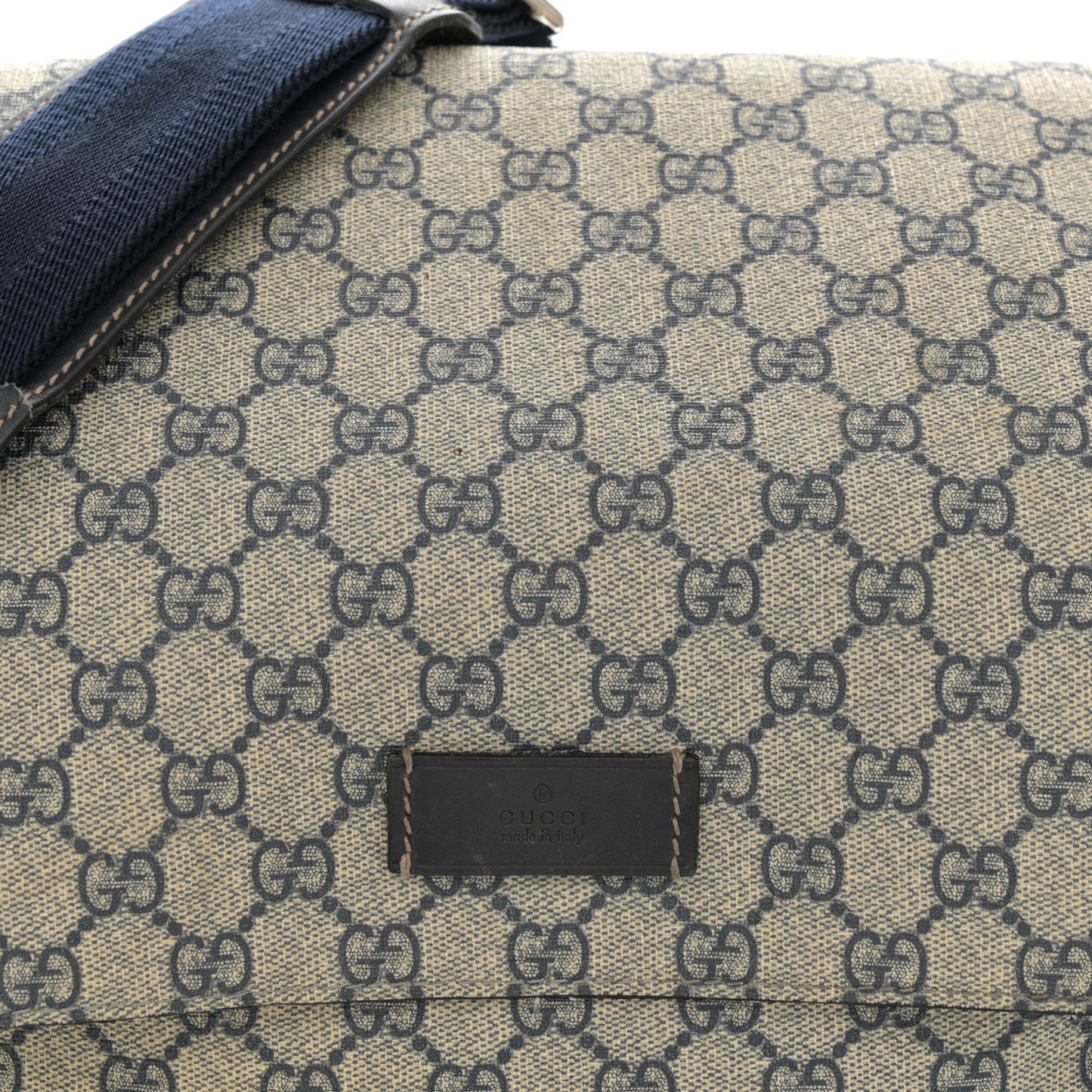 GG Plus Monogram Messenger Diaper Bag Navy