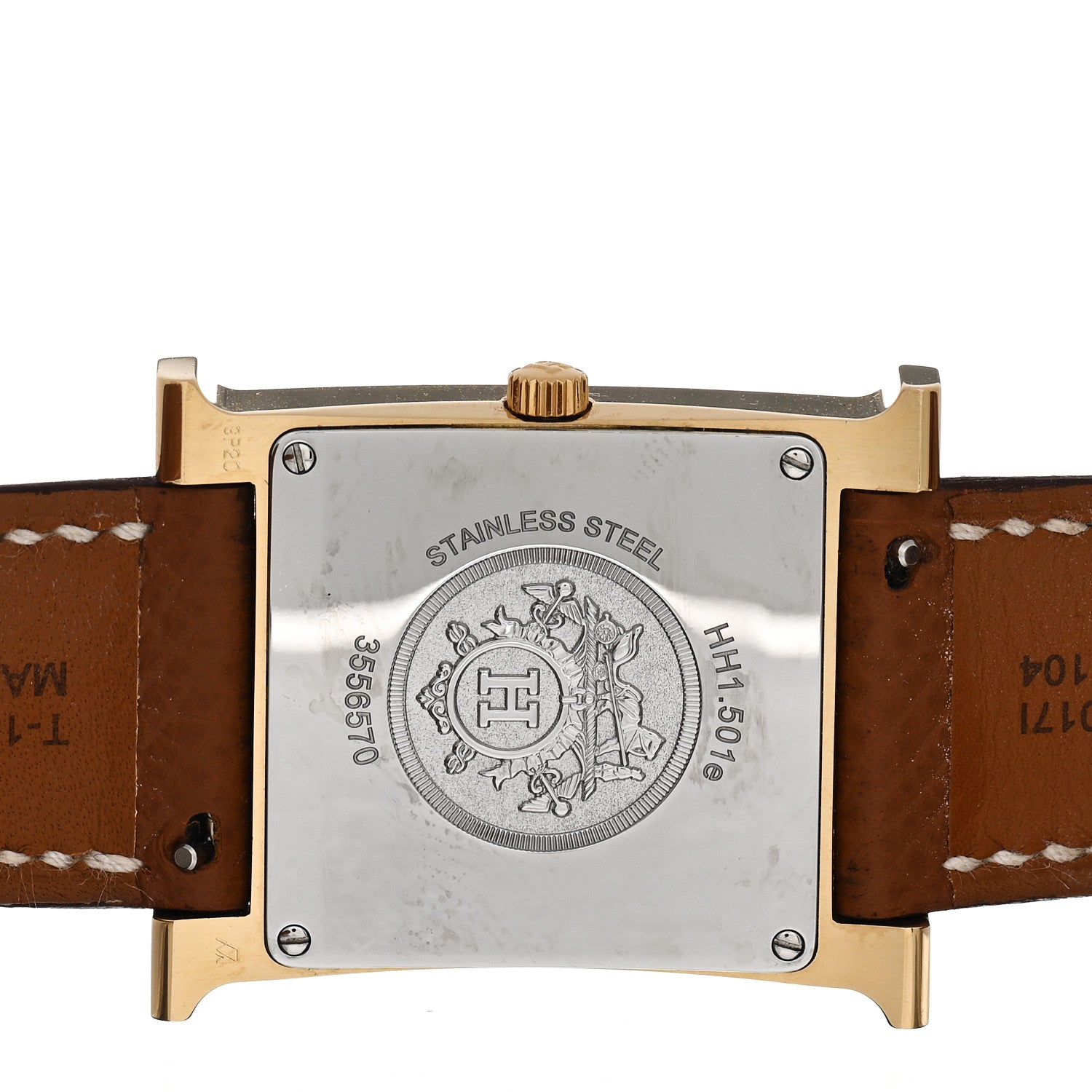 Hermes Stainless Steel Epsom 26mm Heure H Hour Quartz Watch Gold 4 of 5