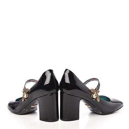 Gucci Vernice Crystal Lois Bee Mary Jane Pumps 37 Black 12 of 13