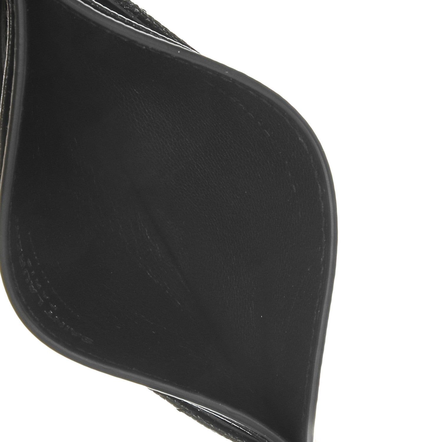 Saint Laurent Grain De Poudre Matelasse Chevron Monogram Credit Card Case Black 5 of 6