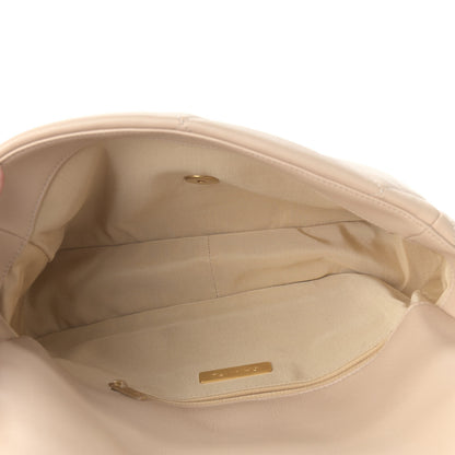 Chanel Lambskin Quilted Large Chanel 19 Flap Beige 5 of 9