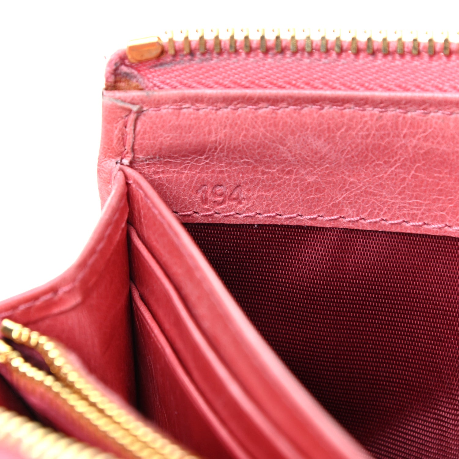 Miu Miu Nappa Matelasse Lux Zip Around Wallet Rosa 8 of 8