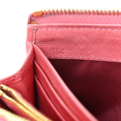 Miu Miu Nappa Matelasse Lux Zip Around Wallet Rosa 8 of 8