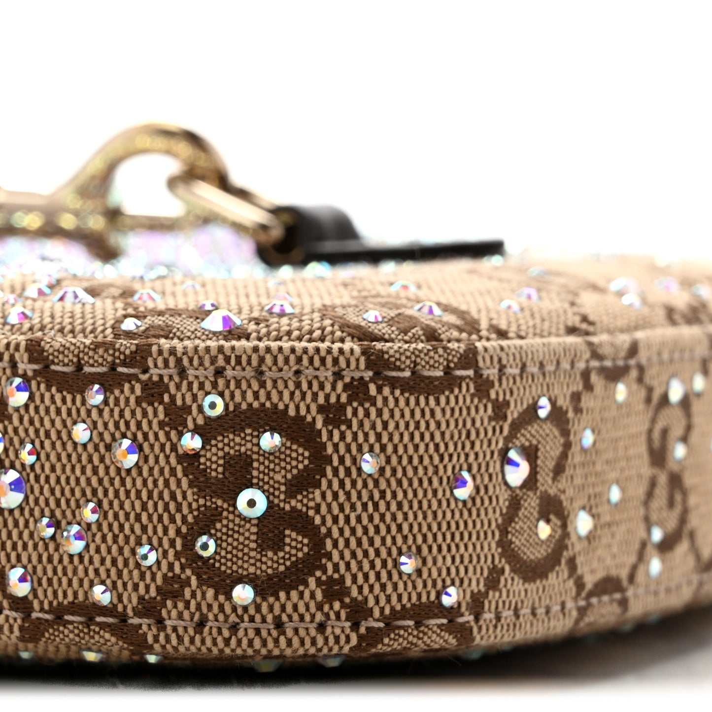 Monogram Crystal Mini Jackie Notte Bag Camel Ebony