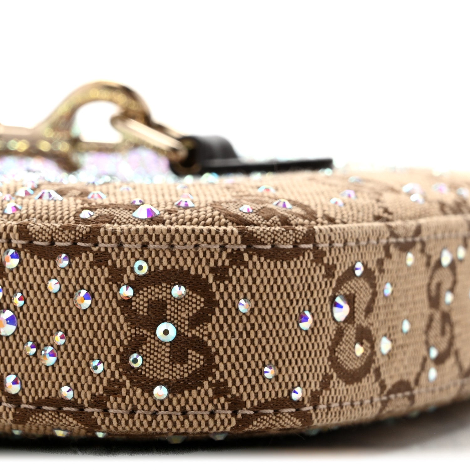 Gucci Monogram Crystal Mini Jackie Notte Bag Camel Ebony 9 of 10