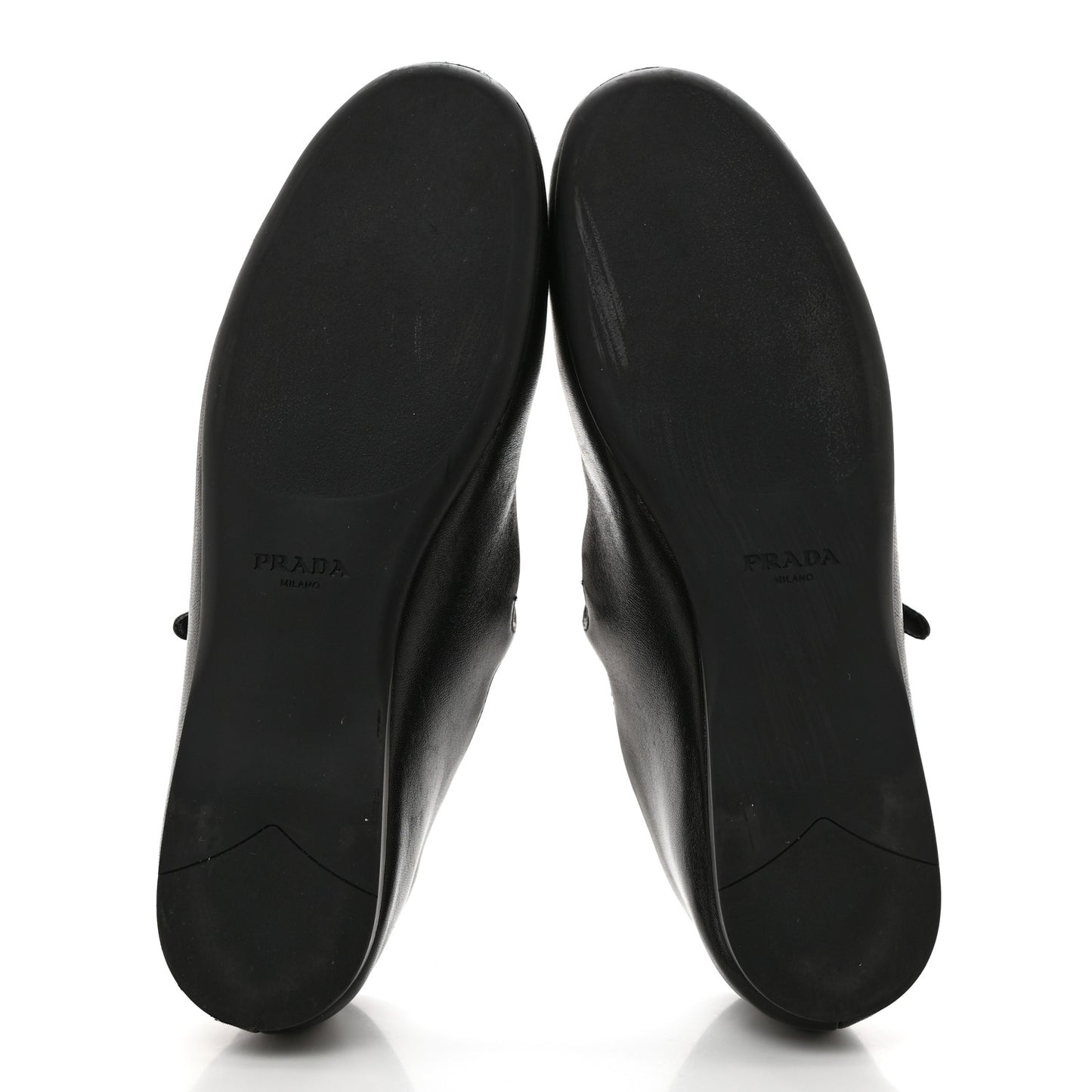 Nappa Metal Triangle Logo Ballet Flats 39 Black