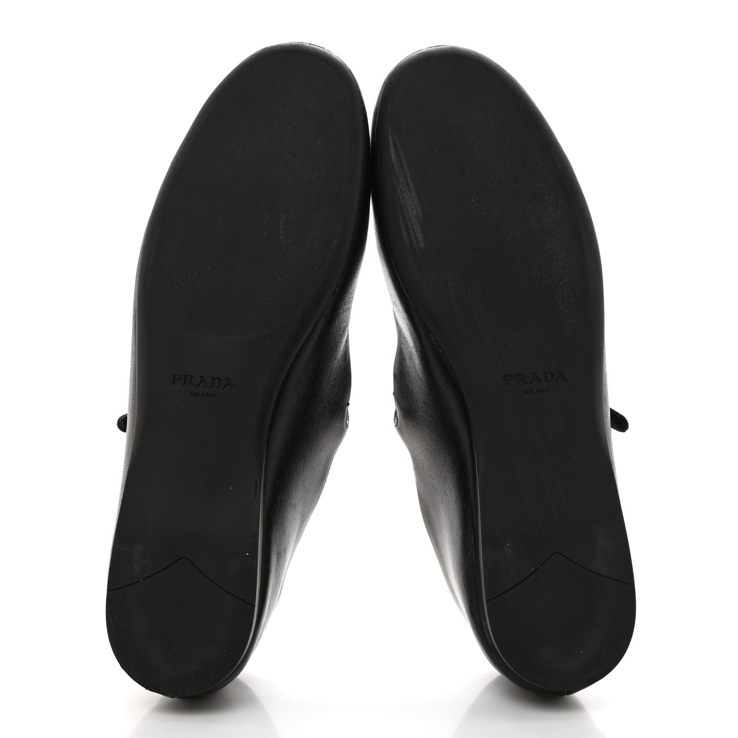Prada Nappa Metal Triangle Logo Ballet Flats 39 Black 5 of 9