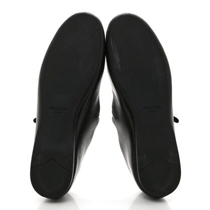 Prada Nappa Metal Triangle Logo Ballet Flats 39 Black 5 of 9