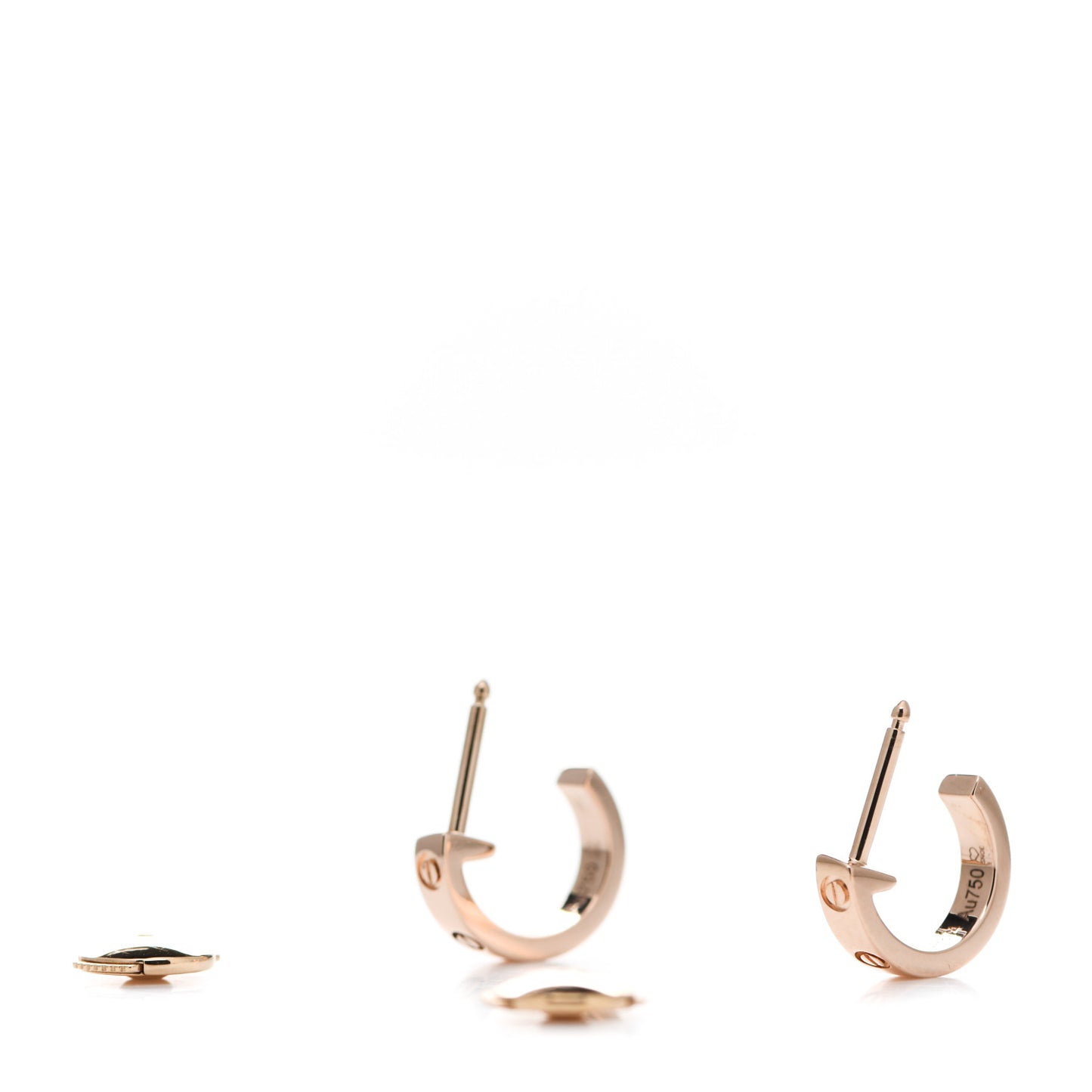 18K Pink Gold Small LOVE Hoop Earrings