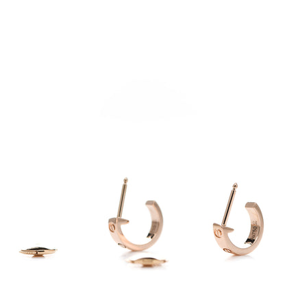 Cartier 18K Pink Gold Small LOVE Hoop Earrings 3 of 6