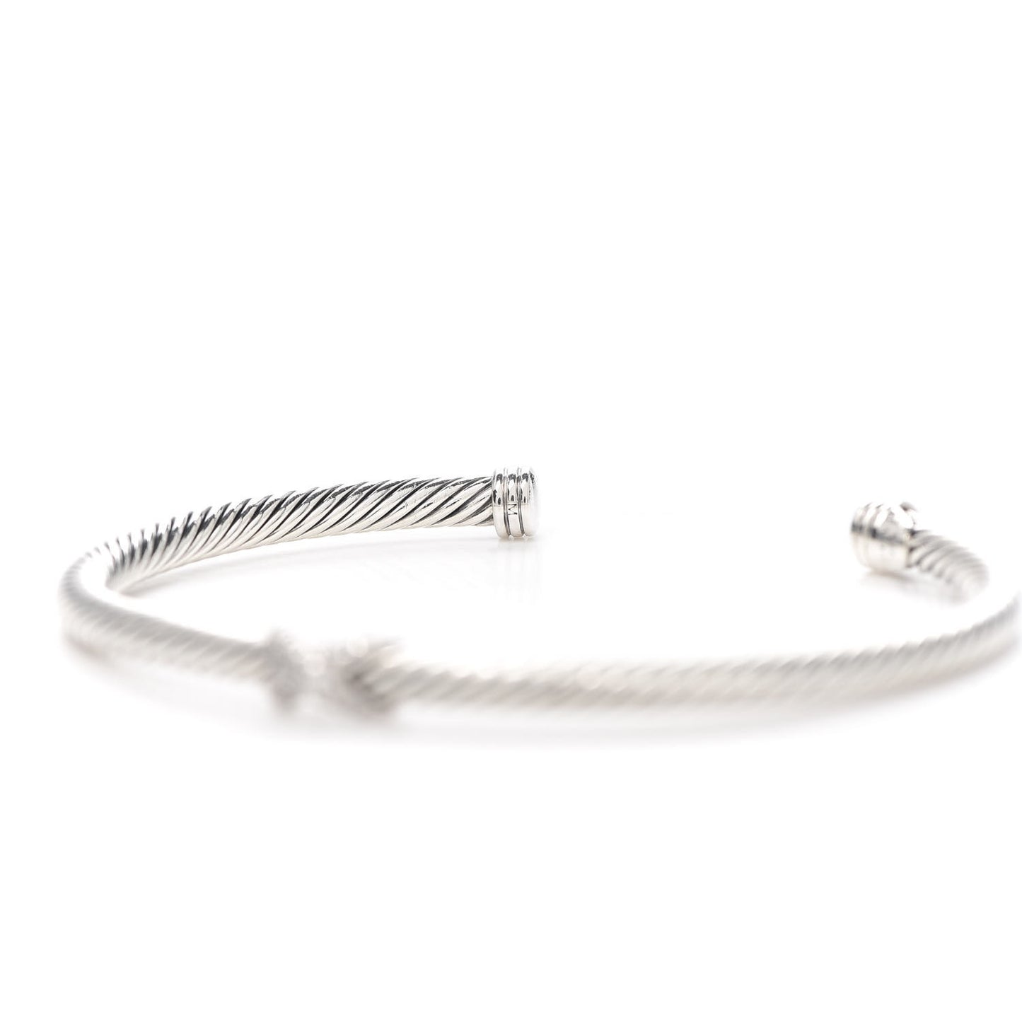 Sterling Silver Diamond 4mm X Cable Bracelet