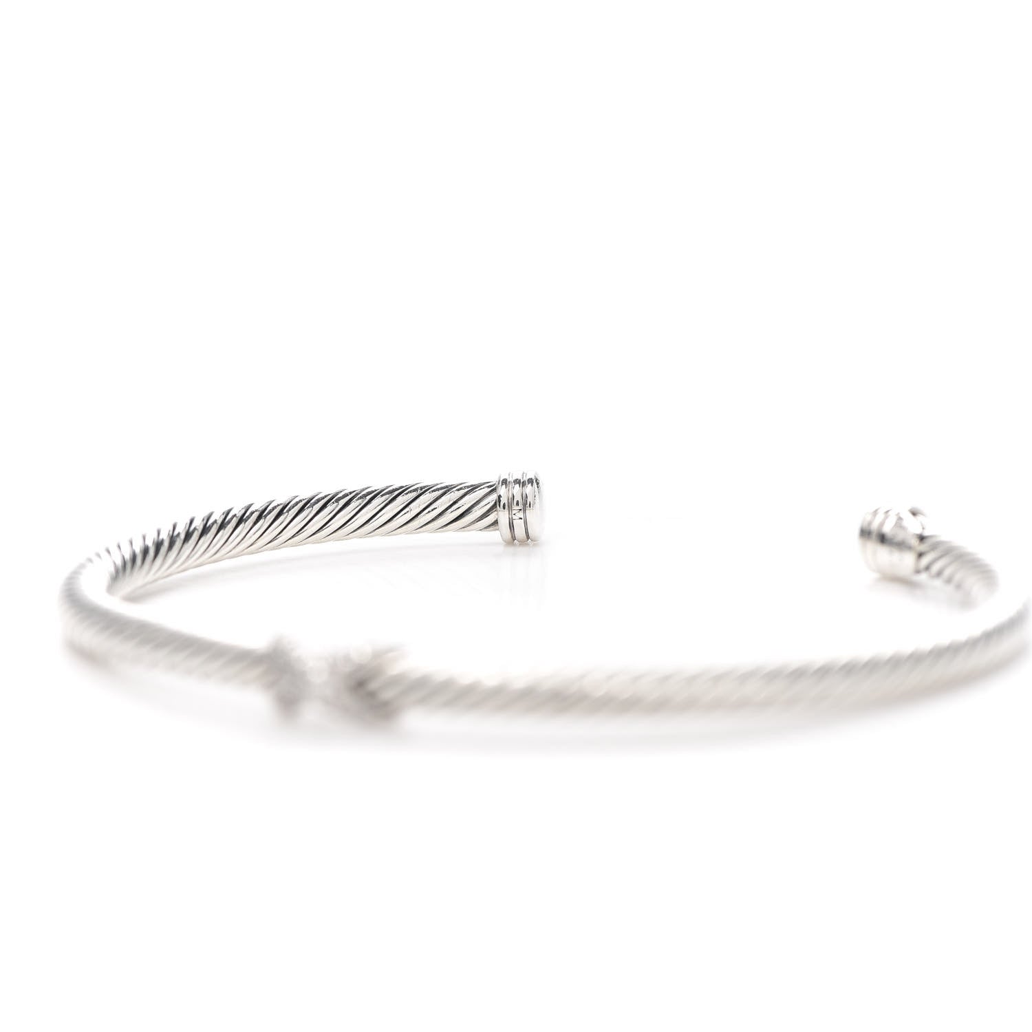 David Yurman Sterling Silver Diamond 4mm X Cable Bracelet 4 of 6