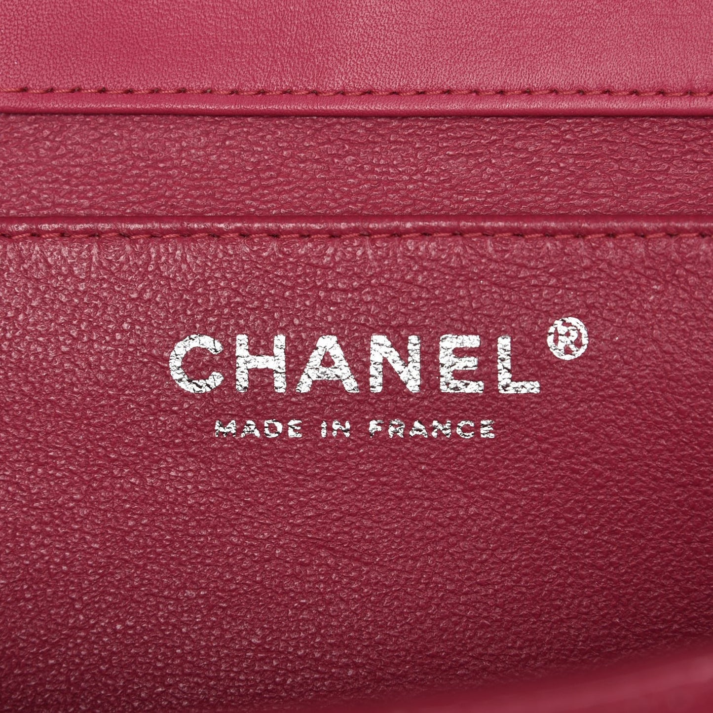 Patent Quilted Clutch With Chain Flap Fuchsia