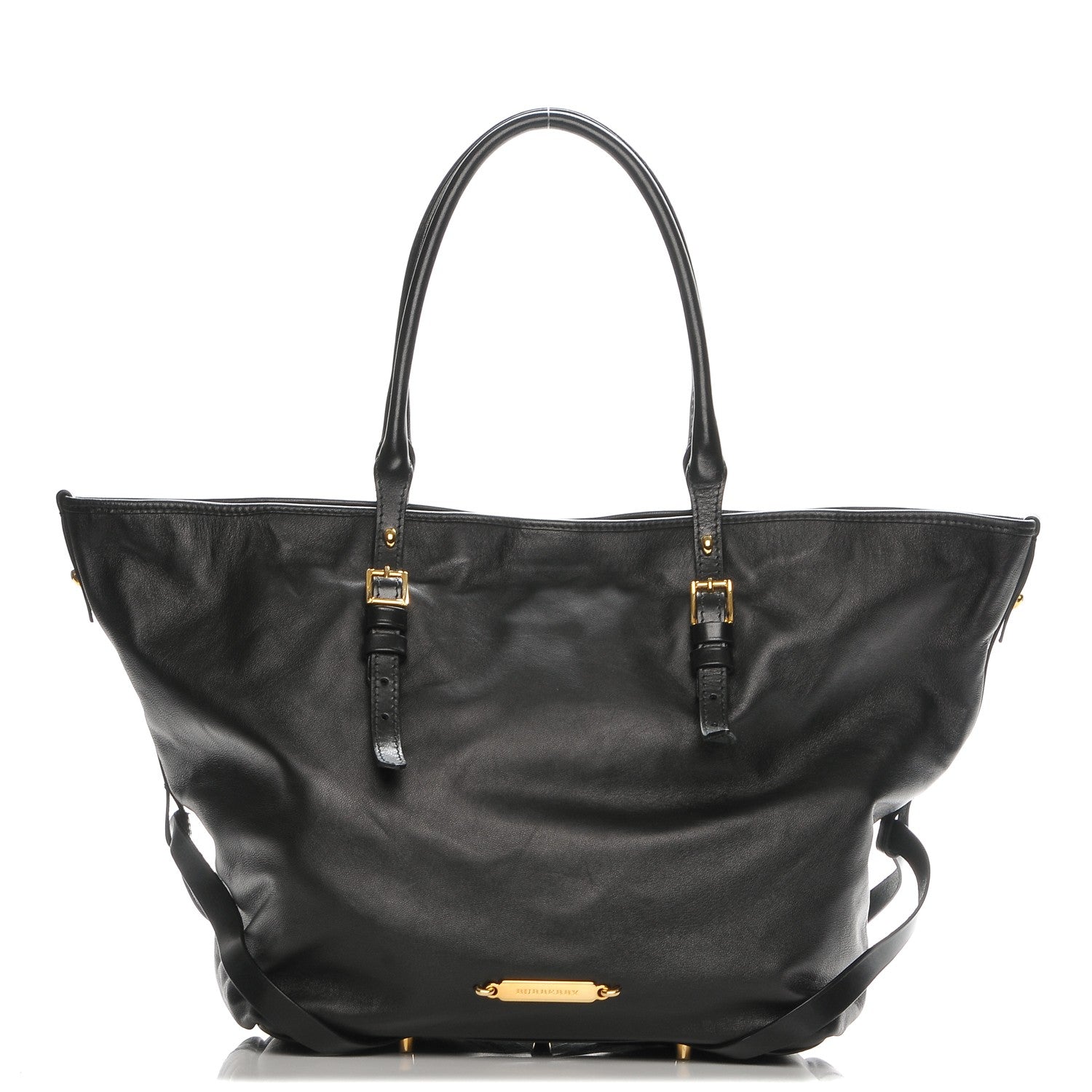 Burberry Lambskin Medium East West Tote Black 1 of 8