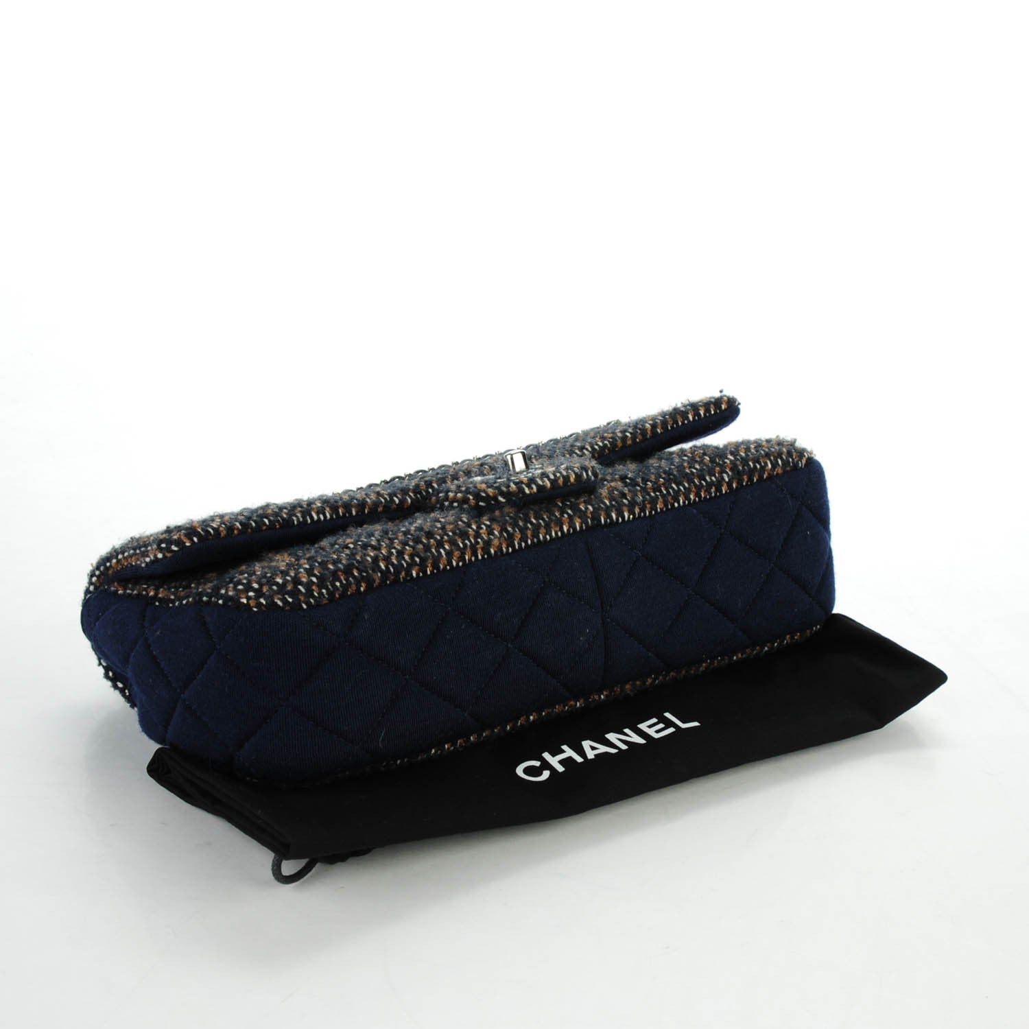Chanel Tweed Chain Medium Single Flap Blue 4 of 7