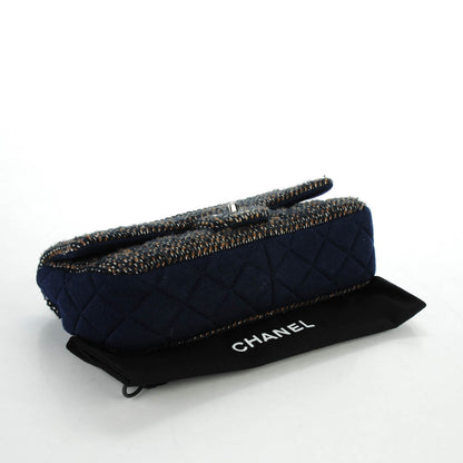 Chanel Tweed Chain Medium Single Flap Blue 4 of 7