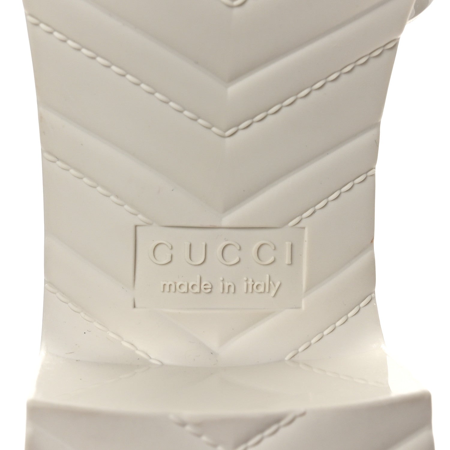 Gucci Rubber Gucci Logo Womens Platform 20/60mm Slide Sandals 37 Mystic White 8 of 10