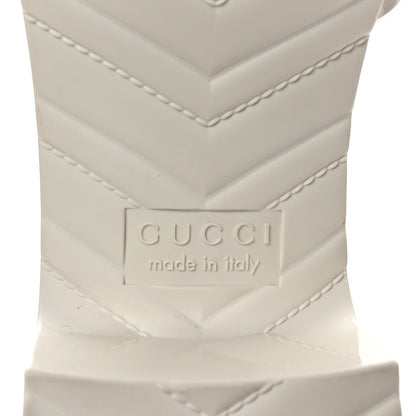 Gucci Rubber Gucci Logo Womens Platform 20/60mm Slide Sandals 37 Mystic White 8 of 10