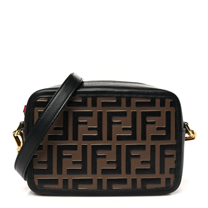Fendi Vitello Century Bi-Color FF 1974 Embossed Mini Camera Case Maya Black 1 of 11