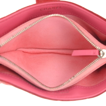 Chanel Lambskin Quilted Mini Phone Holder Clutch Red Pink 5 of 8
