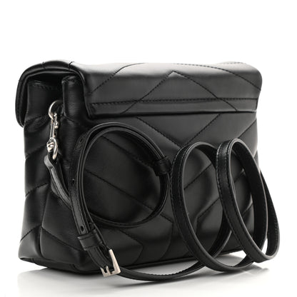 Saint Laurent Calfskin Y Quilted Monogram Toy Loulou Crossbody Bag Black 3 of 9