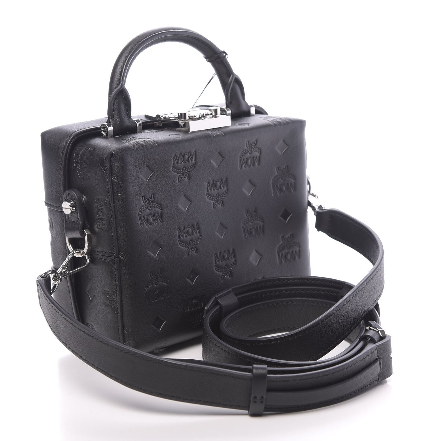 MCM Calfskin Ottomar Monogram Small Berlin Crossbody Black 3 of 10