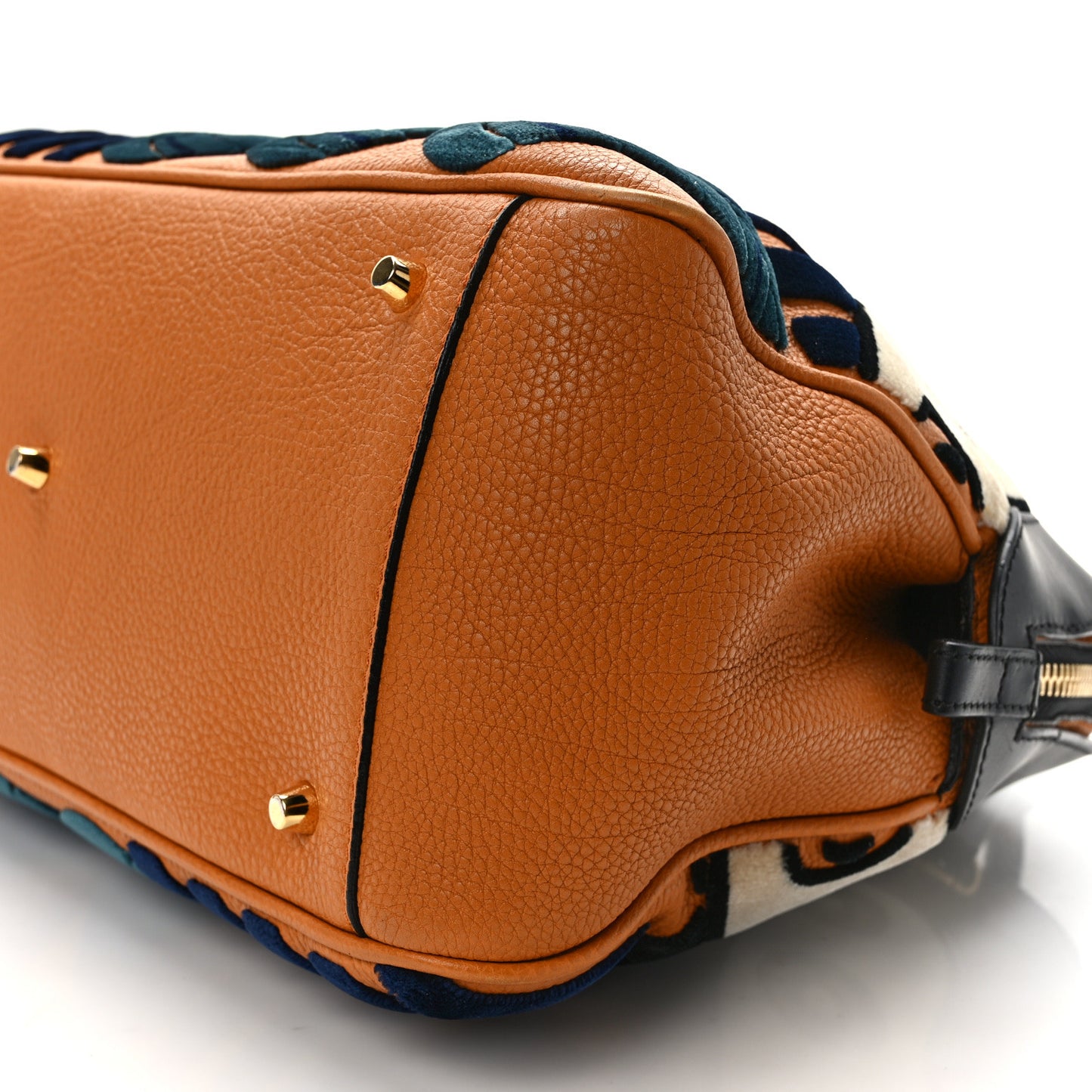 Calfskin Velvet Medium Milverton Satchel Copper Orange