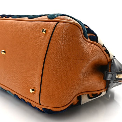 Burberry Calfskin Velvet Medium Milverton Satchel Copper Orange 11 of 15