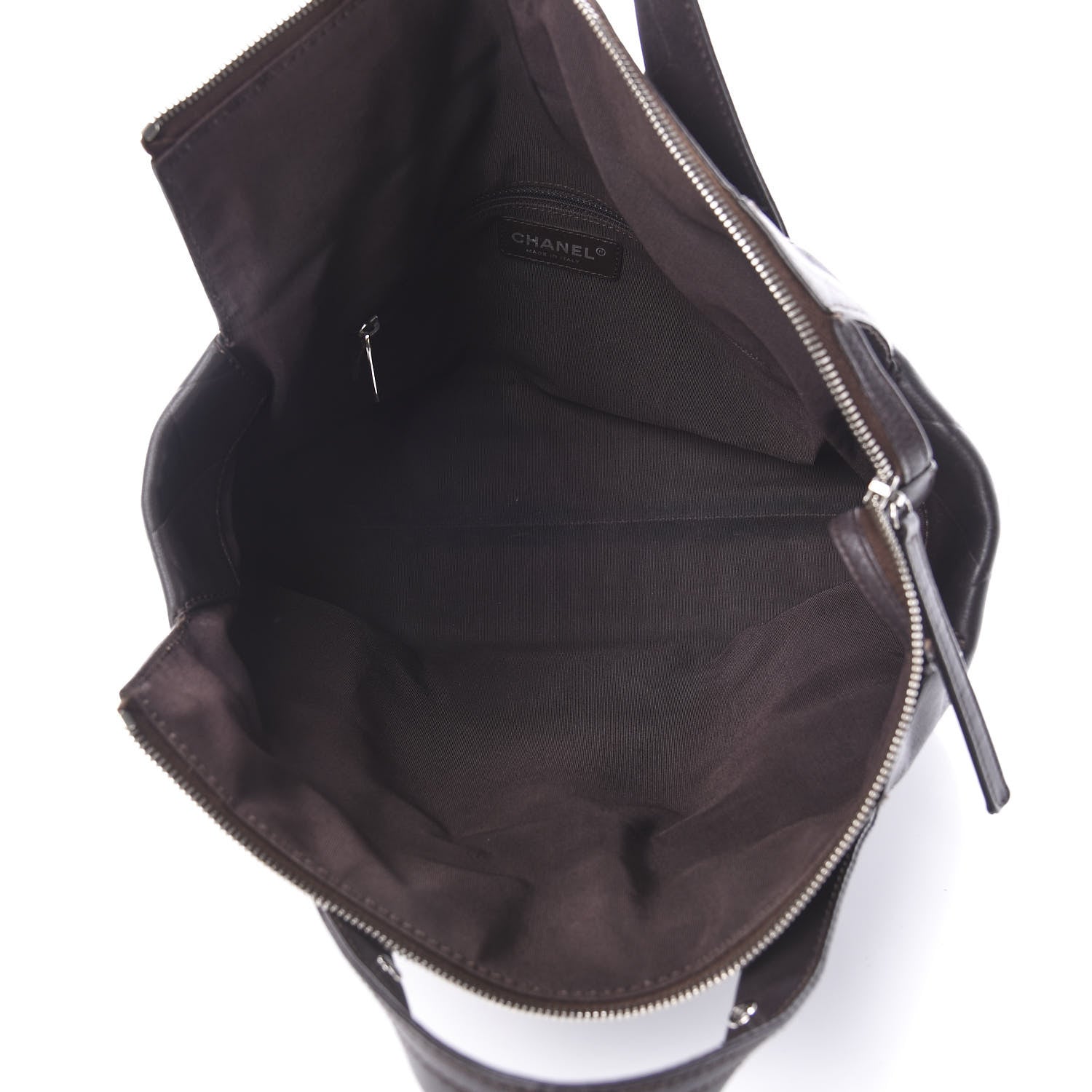 Chanel Calfskin CC Chevron All Day Long Tote Brown 5 of 13