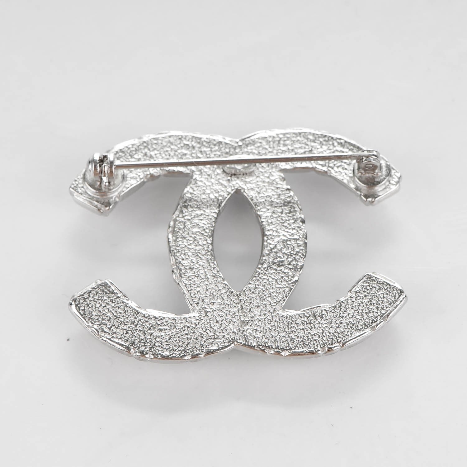Chanel Crystal CC Brooch Silver 3 of 5