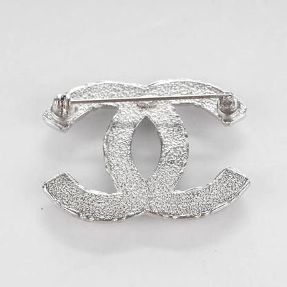 Chanel Crystal CC Brooch Silver 3 of 5