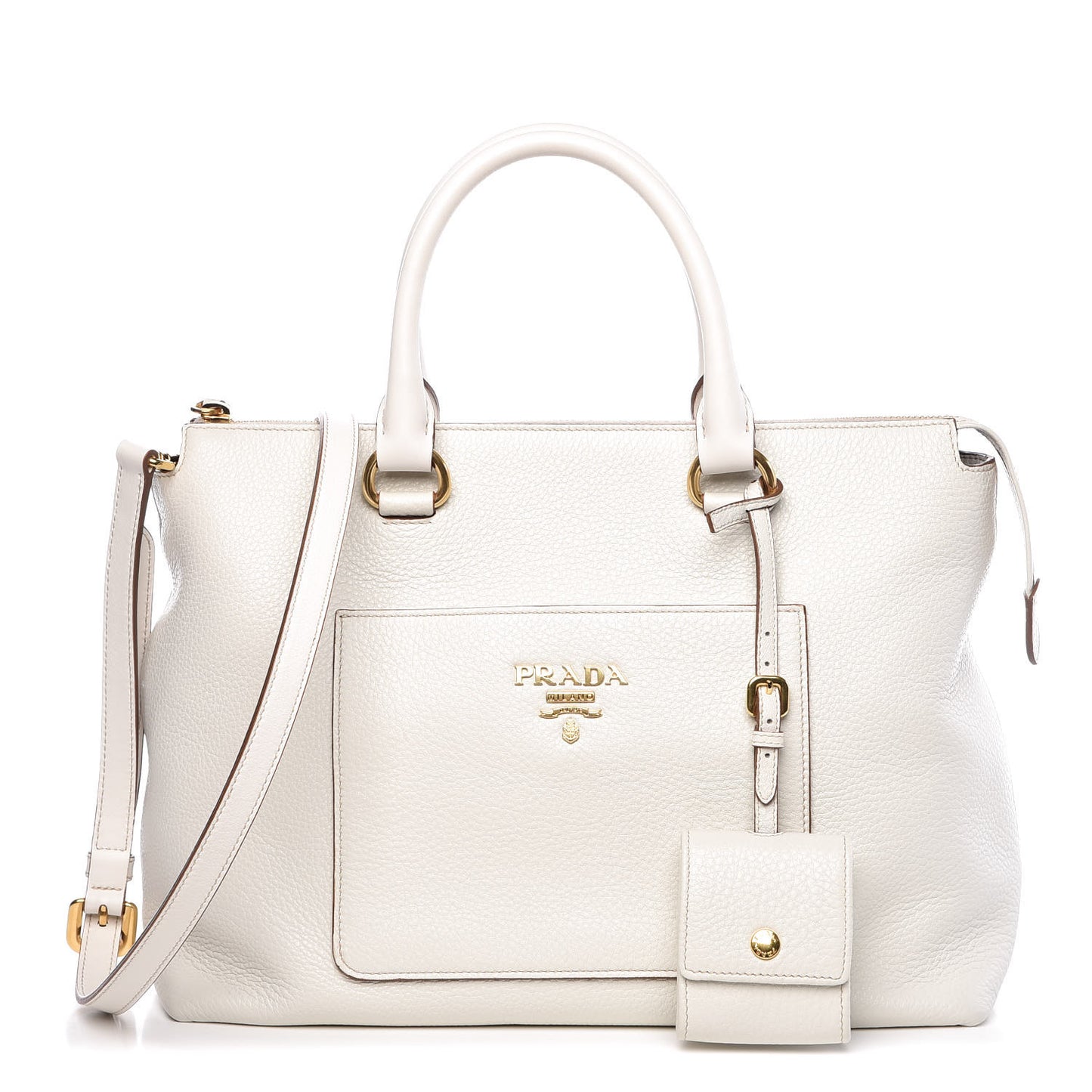 Vitello Daino Top Handle Tote Bianco
