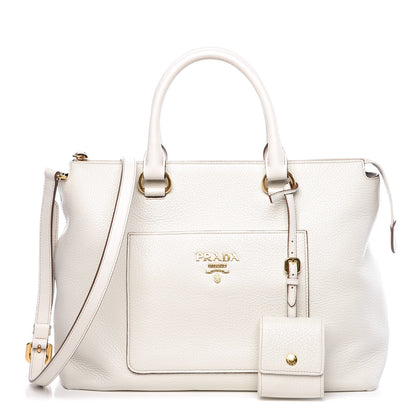Prada Vitello Daino Top Handle Tote Bianco 1 of 10