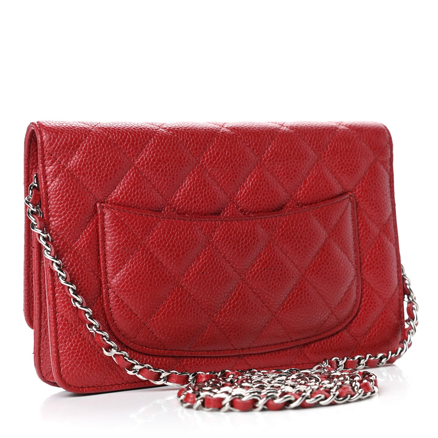 Caviar Quilted Wallet On Chain WOC Red