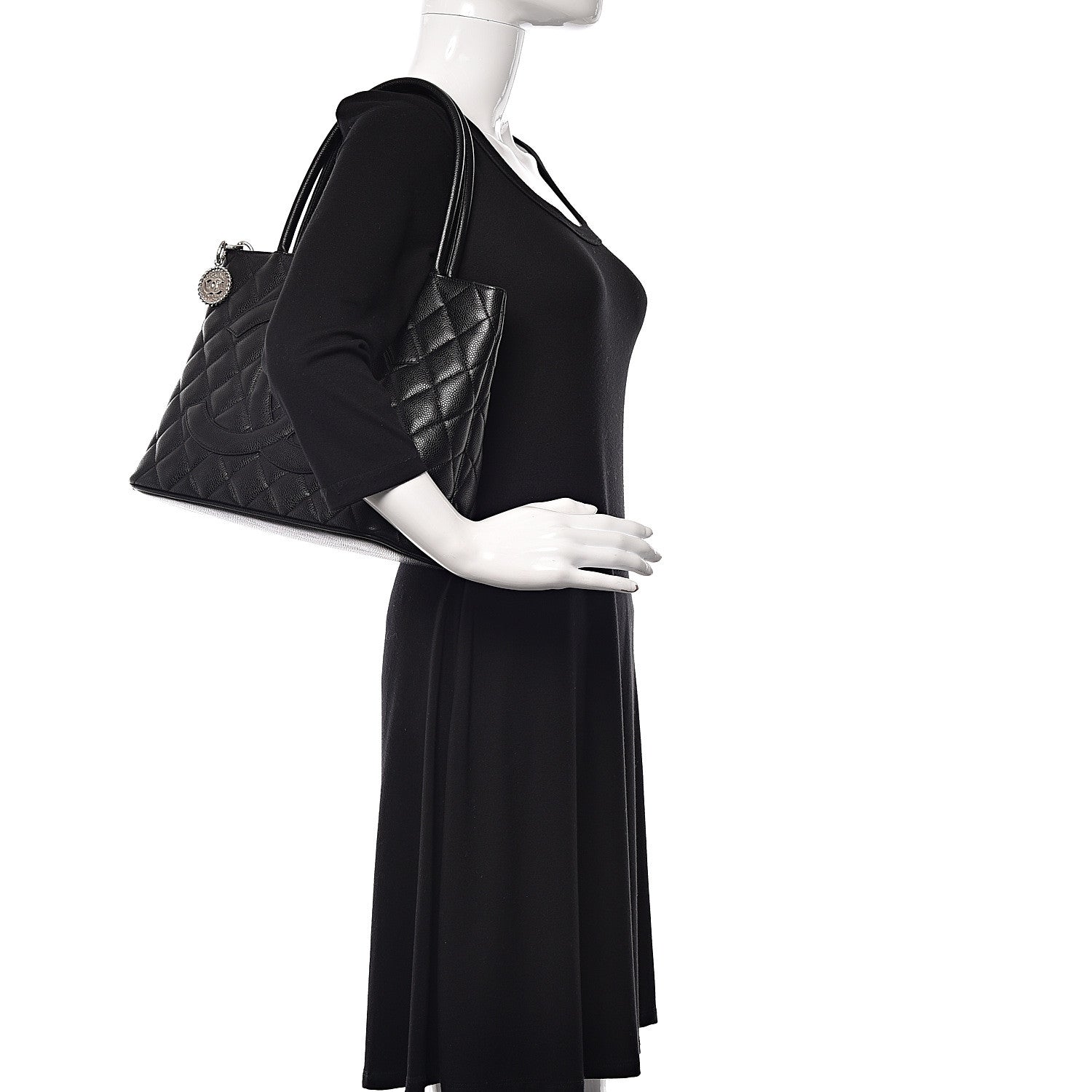 Chanel Caviar Quilted Medallion Tote Black 2 of 10