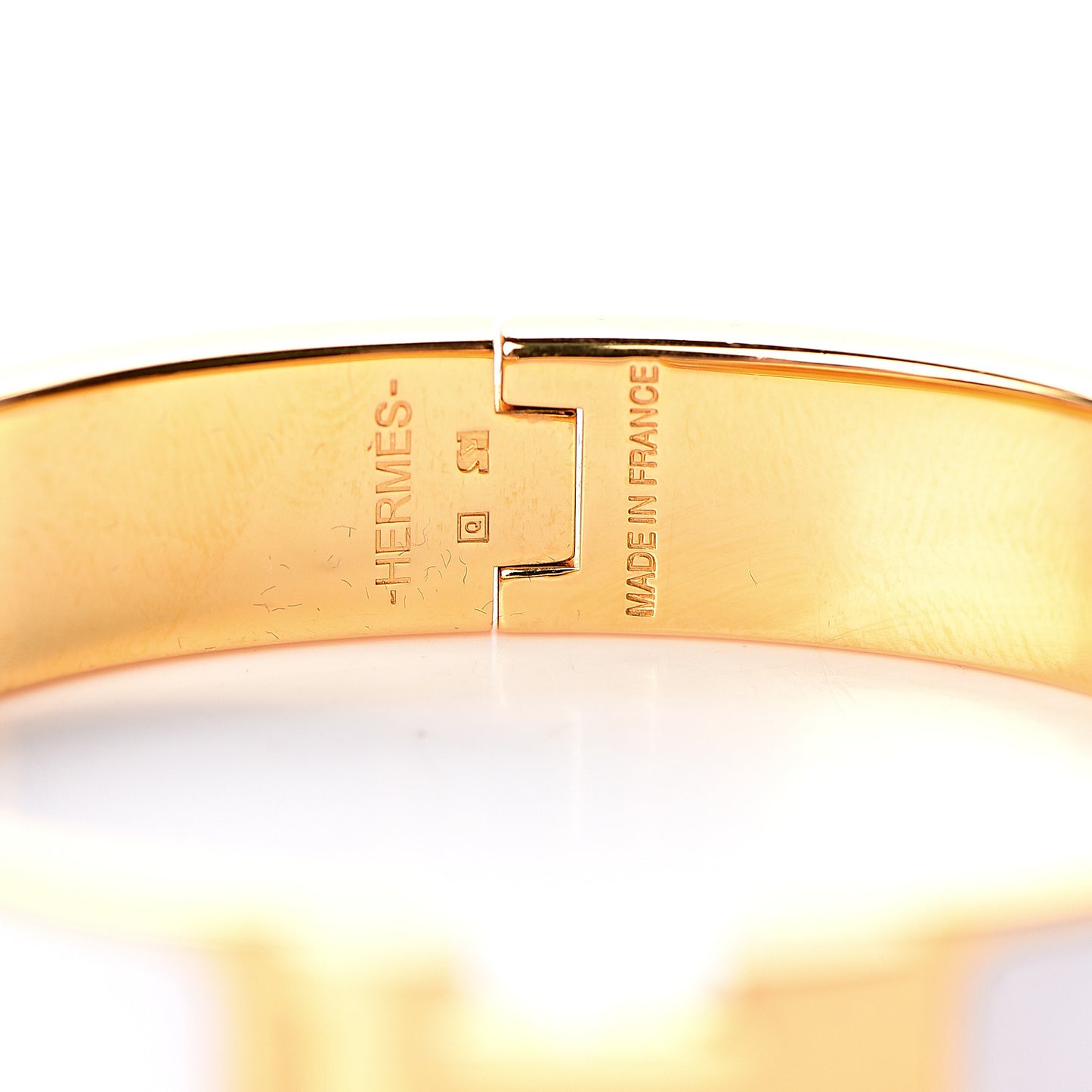 Enamel Narrow Clic Clac H Bracelet PM White