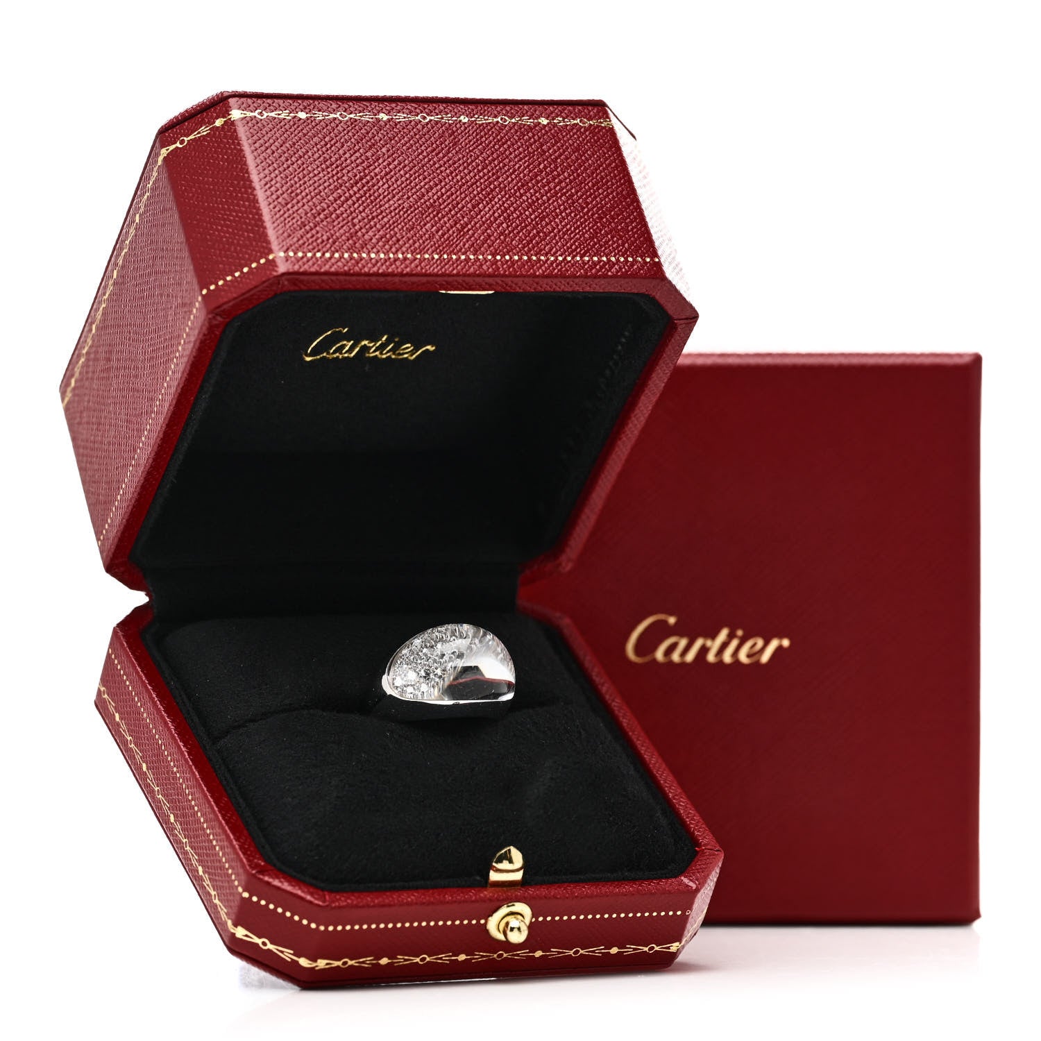 Cartier 18K White Gold Diamond Rock Crystal Myst de Cartier Ring 52 6 7 of 7